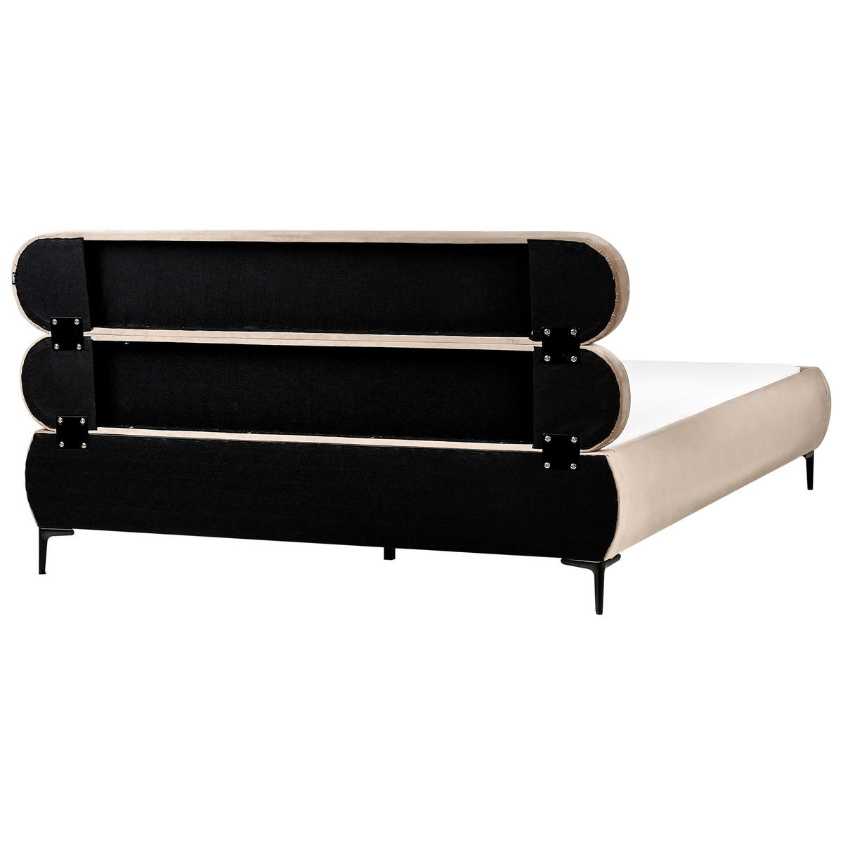 BETT mit Lattenrost 180/200 cm Taupe Lessay - Taupe/Schwarz, Textil (180/200cm) - Beliani