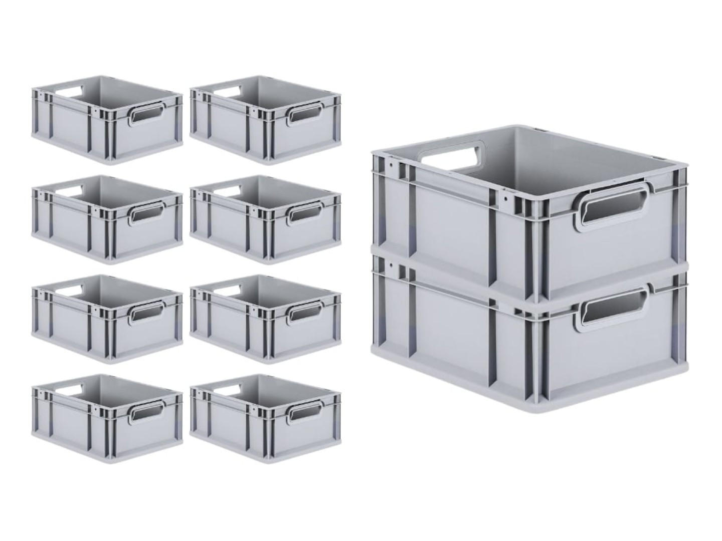 EUROBOX Nextgen Economy Griffe Offen 17x30x40cm 16 Liter - Grau, Kunststoff (30/17/40cm) - PROREGAL