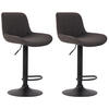 BARHOCKER 2er Set Stoff dunkelgrau - Dunkelgrau/Schwarz, Textil/Metall (50/86/50cm) - CLP