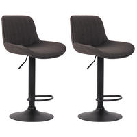 BARHOCKER 2er Set Stoff dunkelgrau - Dunkelgrau/Schwarz, Textil/Metall (50/86/50cm) - CLP