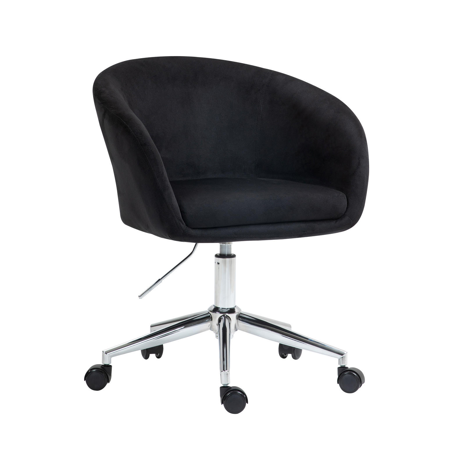 SCHREIBTISCHSTUHL LOUISA Schwarz - Silberfarben/Schwarz, Textil/Metall (56/88/56cm) - SVITA