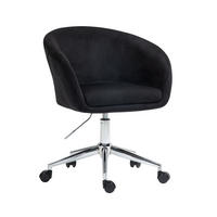 SCHREIBTISCHSTUHL LOUISA Schwarz - Silberfarben/Schwarz, Textil/Metall (56/88/56cm) - SVITA