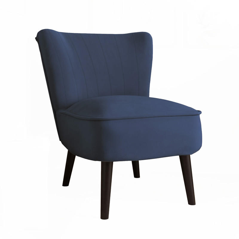 SESSEL DANTE 67/76/76 cm, Samtstoff Marineblau - Schwarz/Dunkelblau, Holz/Textil (67/76/76cm) - Idohome