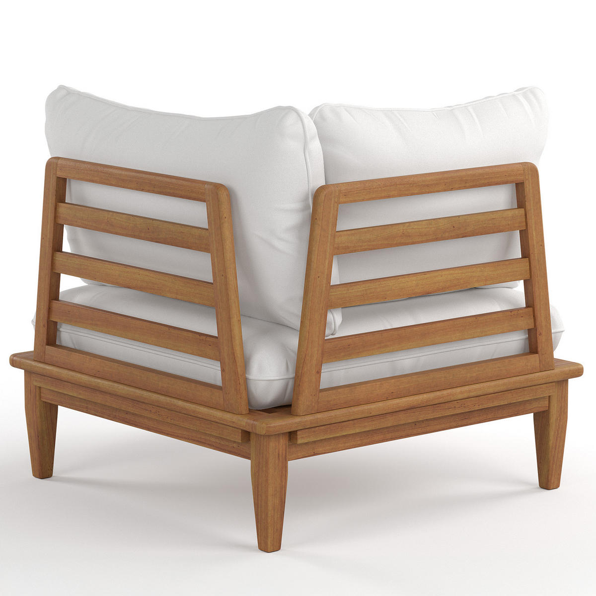 LOUNGEGRUPPE - 2-teilig - Akazie massiv / Webstoff - Akazie Braun / Creme - Creme/Akaziefarben, Holz/Textil - home24