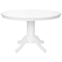 JÍDELNÍ STŮL Bílý 120/120 cm Akron - bílá, kompozitní dřevo (120/120/75cm) - Beliani