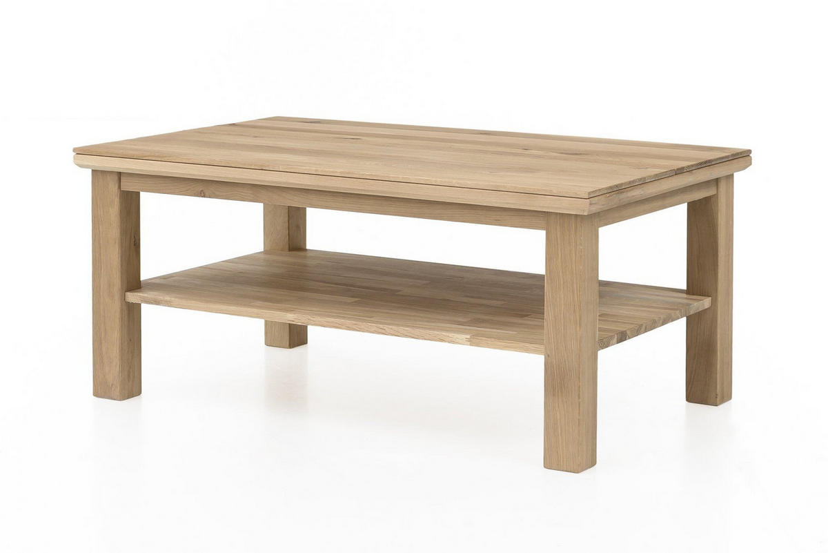 COUCHTISCH Massivholz Idalia 110x50x70 Wohnzimmertisch Wildeiche Bianco geölt - Braun, Holz (110/70/50cm) - 58aufmkessel