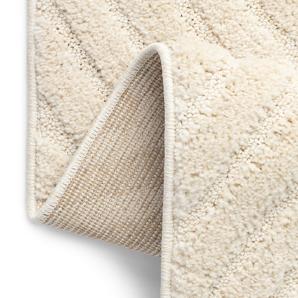 KURZFLORTEPPICH LINEA creme Bogenmuster 3D-Struktur 200/300 cm - Creme, Textil (200/300cm) - Tapiso