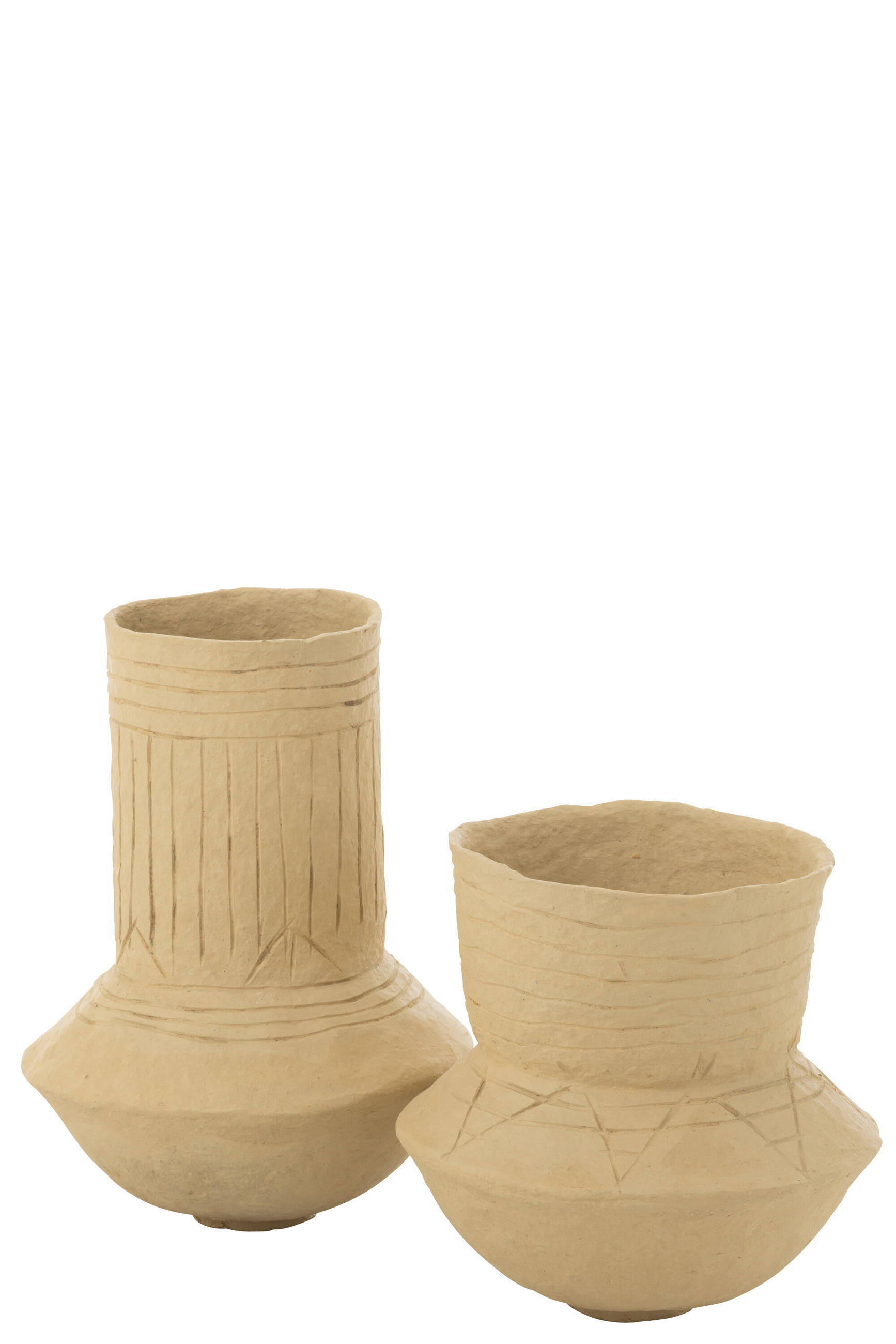 VASE VEDA - Papier - Natürliche - 60 cm hoch - Naturfarben, Papier (60cm) - J-Line