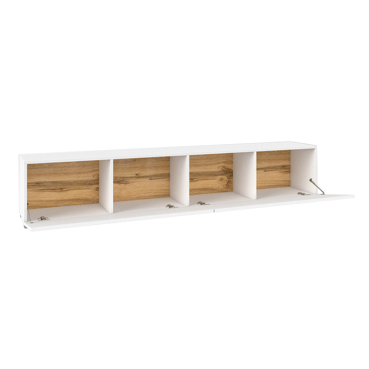 TV STOLÍK Glora Biela - biela, kompozitné drevo (180/30/35cm) - Petits-meubles
