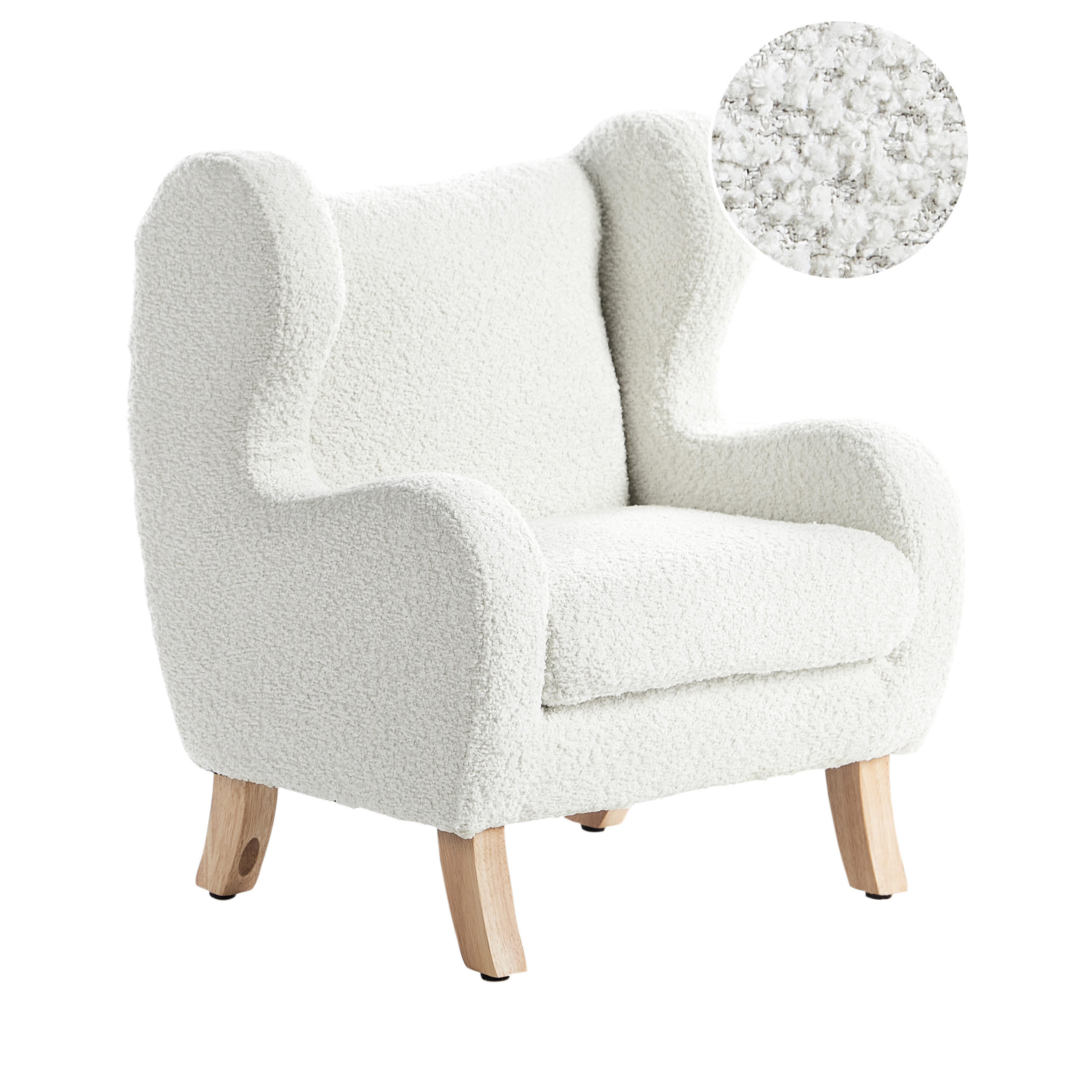 KINDERSESSEL Bouclé Cremeweiß Farum - Weiß, Textil (45/55/41cm) - Beliani