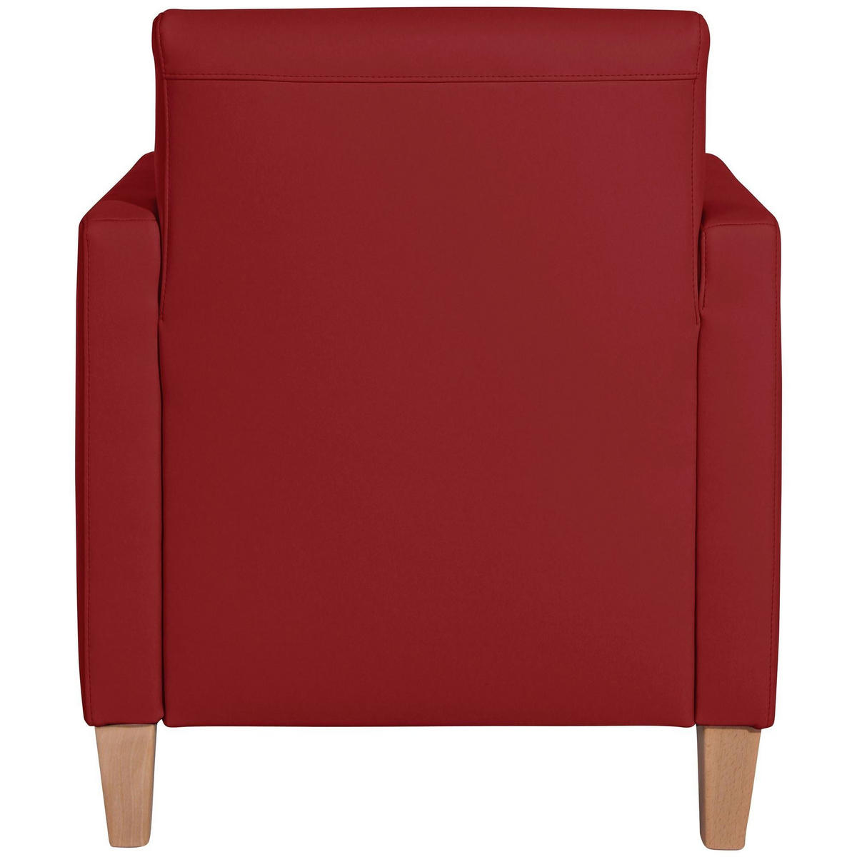 SESSEL Karol Bezug Kunstleder Buche natur / chili - Dunkelrot, Kunststoff (71/81/70cm) - 58aufmkessel