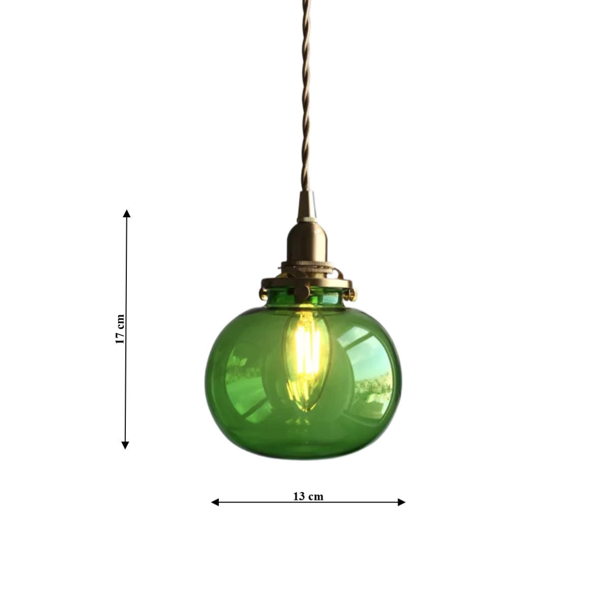 LED-HÄNGELEUCHTE Transparent 4W 13/13/17-150 cm - Transparent, Glas (13/13/17cm) - Authentics