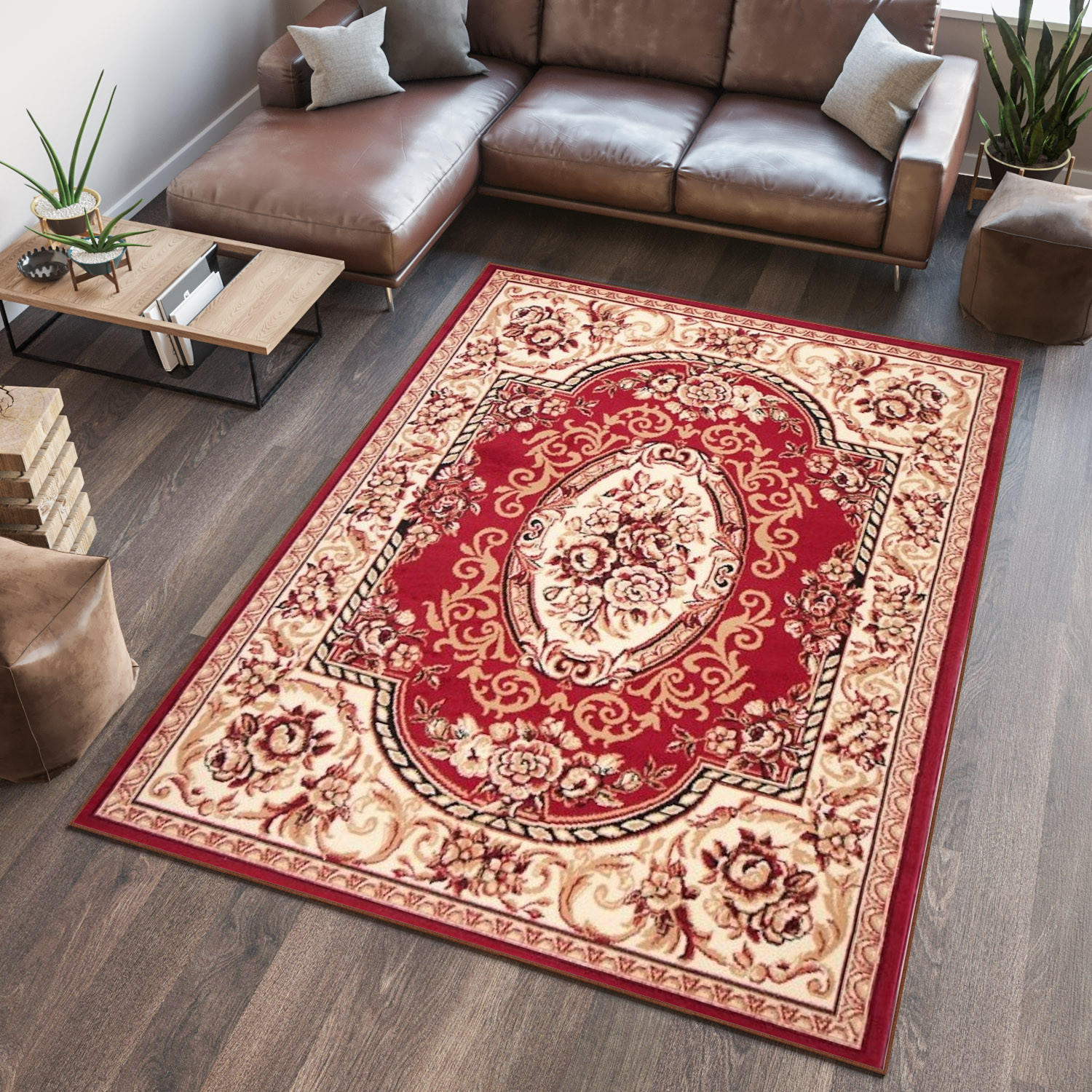 TEPPICH ATLAS Beige Rot 60/100 cm - Beige/Rot, Textil (60/100cm) - Tapiso