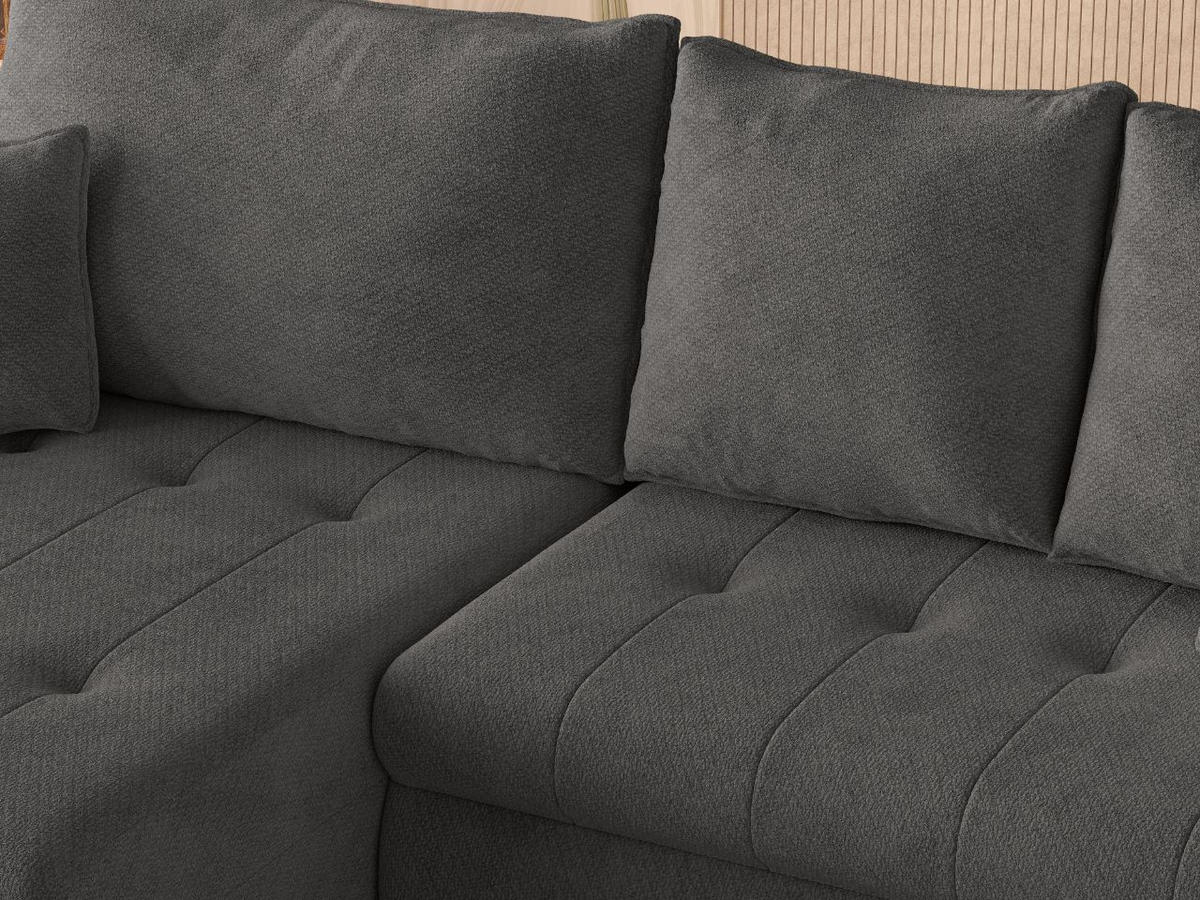 ECKSOFA Lino Dunkelgrau - Dunkelgrau/Schwarz, Holz/Kunststoff (270/172cm) - Graingold