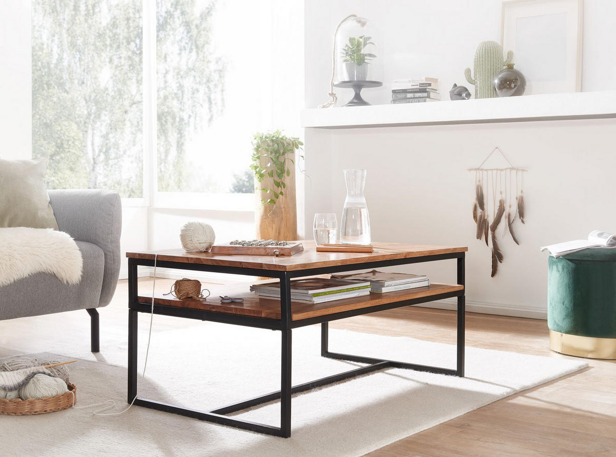 COUCHTISCH rechteckig ALBER Akazie - Akaziefarben, Holz (100/60/45cm) - tinkaro
