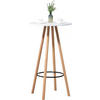 STEHTISCH rund 60 cm Holz natura/weiß - Eukalyptusholzfarben/Weiß, Holz (60/60/107cm) - CLP