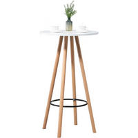 STEHTISCH rund 60 cm Holz natura/weiß - Eukalyptusholzfarben/Weiß, Holz (60/60/107cm) - CLP