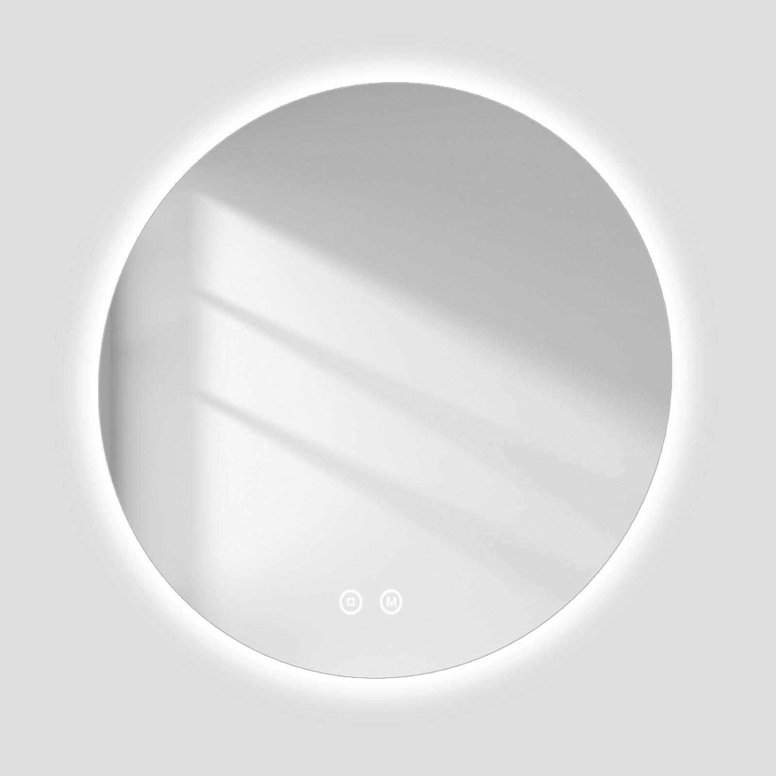 BADSPIEGEL rund mit Beleuchtung rahmenlos Ø80 cm - Weiß, Glas (80/2/80cm) - EMKE