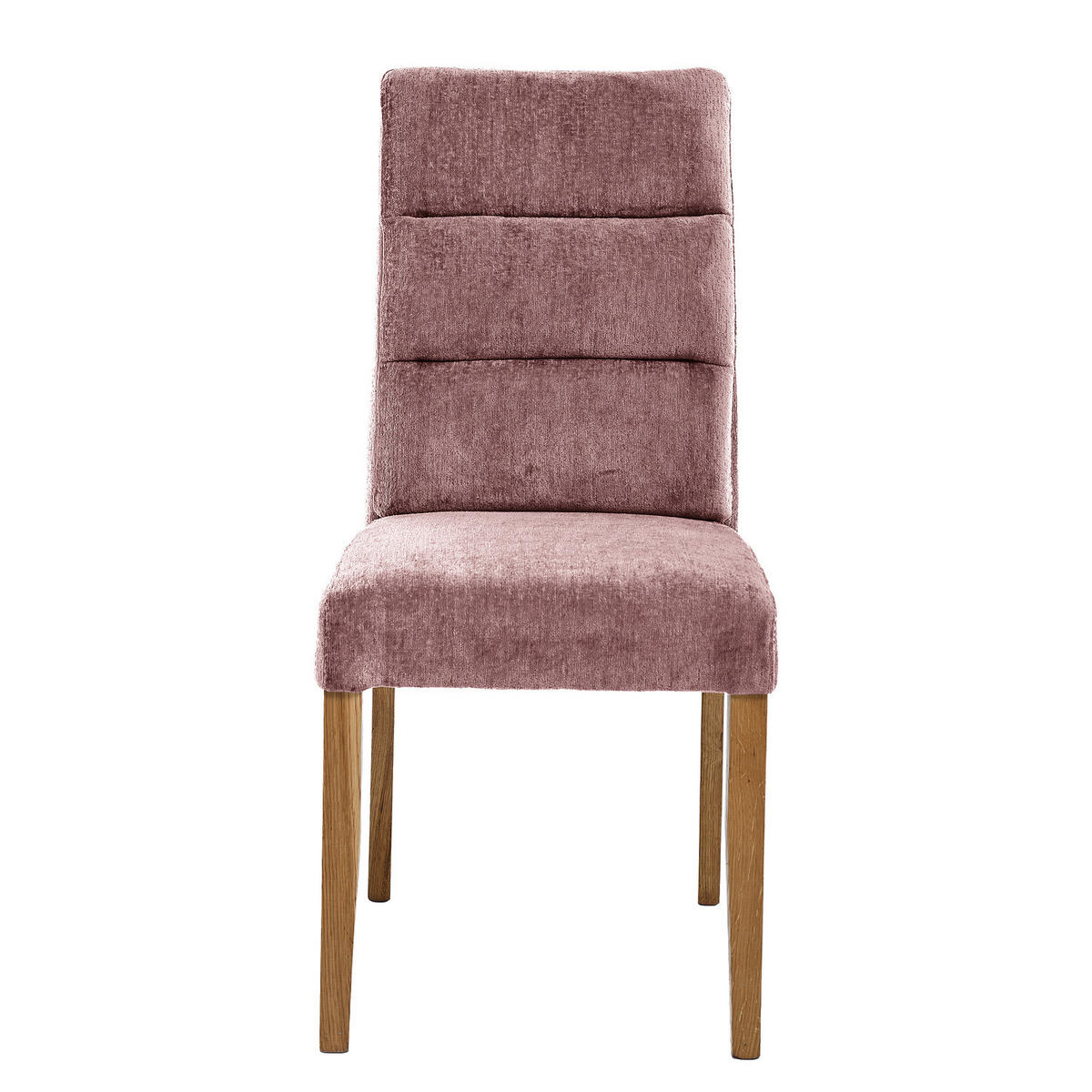 POLSTERSTUHL - 2er-Set - Chenille / Eiche massiv - Violett, Eichenholz/Holzwerkstoff (47/95/64cm) - home24