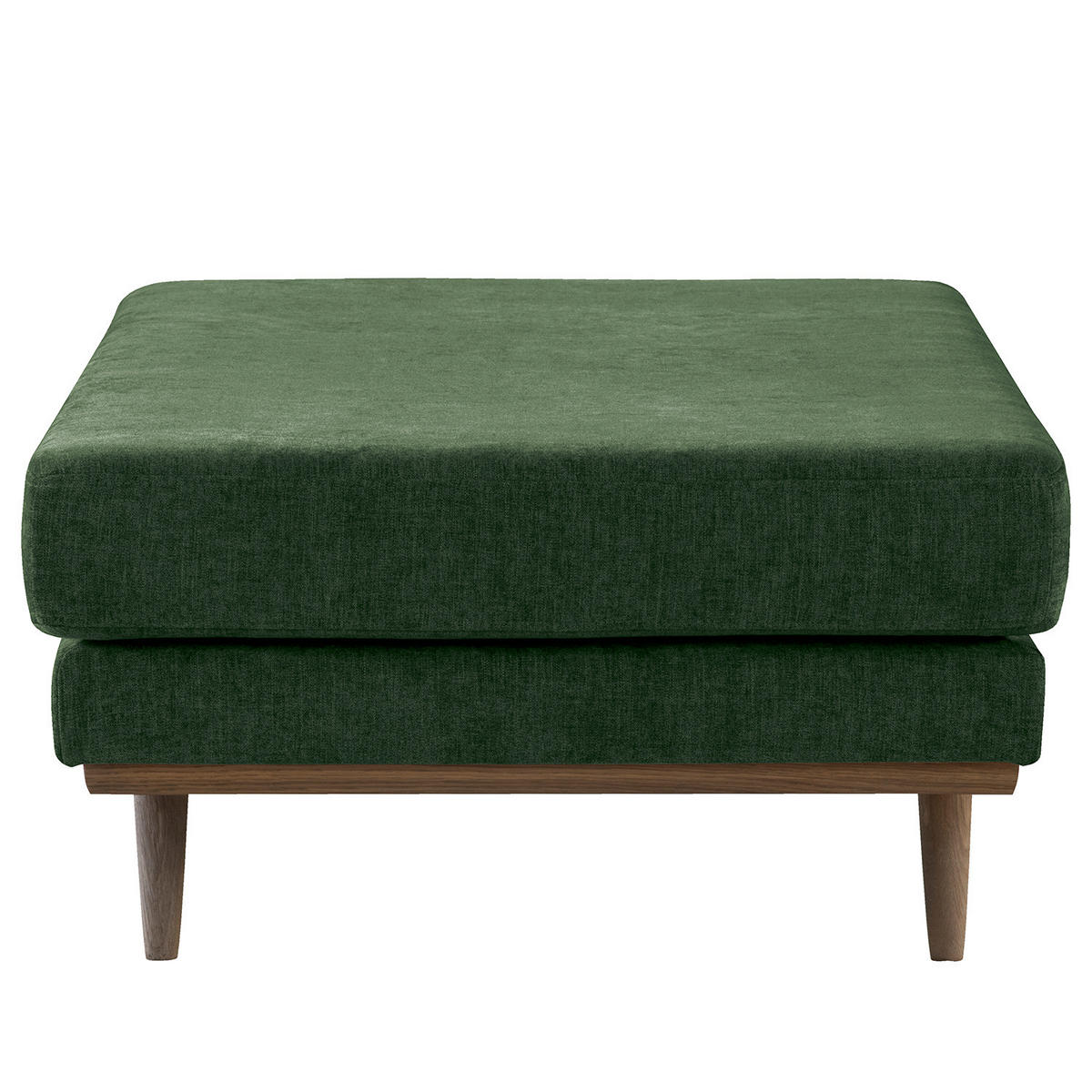 POLSTERHOCKER - Dunkelgrün/Eichefarben, Eichenholz/Textil (85/43/60cm) - home24