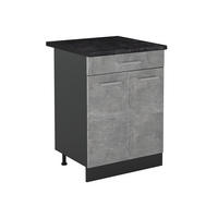 DULAP DE BAZĂ DE BUCĂTĂRIE R-Line, beton/antracit, 60 cm cu sertar стільниця Антрацит - antracit/gri, compozit lemnos (60/81.6/60cm) - Vicco