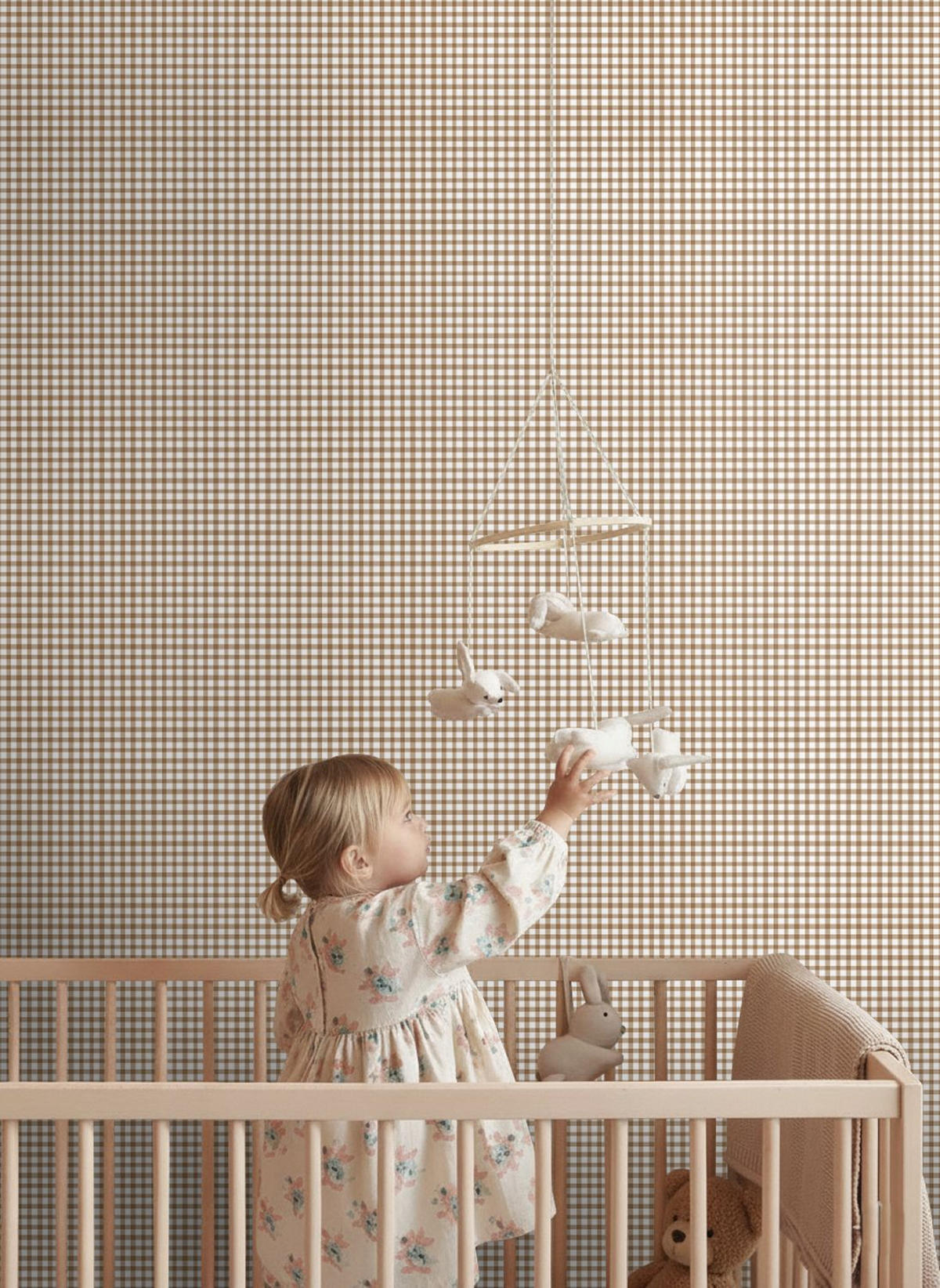 TAPETE Karomuster 50 x 900 cm - Braun, Papier (50/0.1cm) - ESTAhome