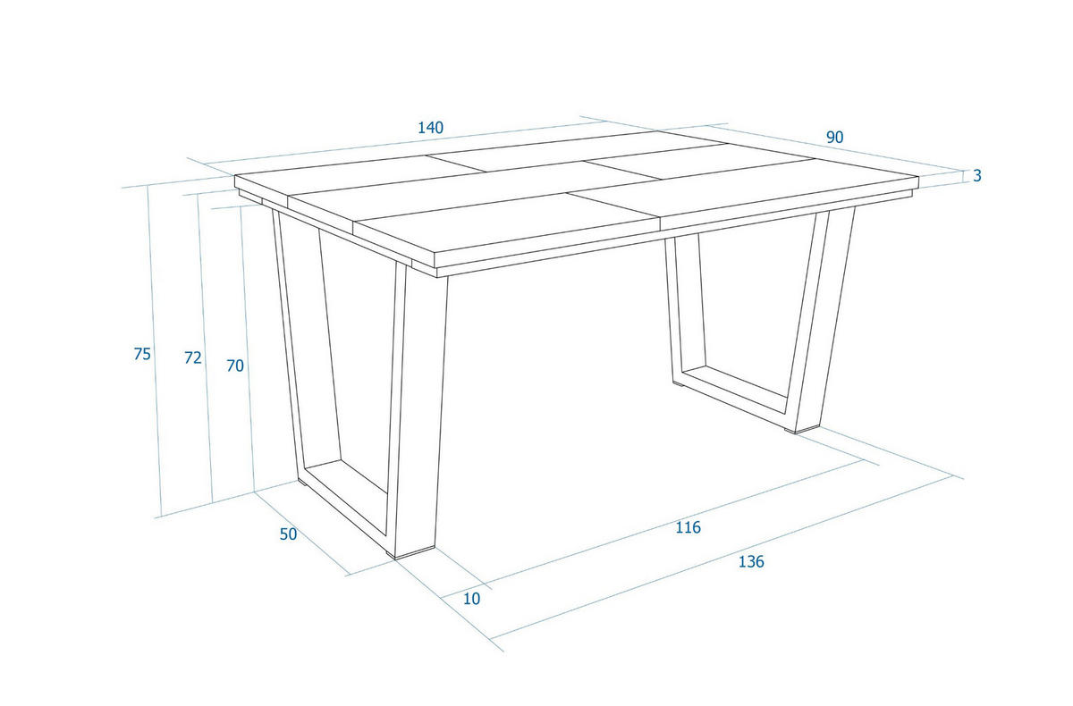 ESSZIMMERTISCH, Dunkler Eiche, 140/90/74 cm - Dunkelbraun/Schwarz, Holzwerkstoff (140/90/74cm) - Skraut Home