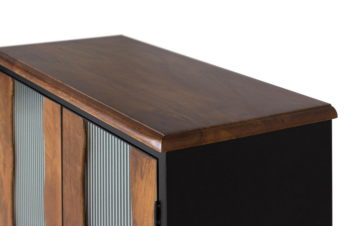SIDEBOARD aus Mangoholz und schwarzem Metall - Schwarz, Holz (37/90/87cm) - Giner y Colomer