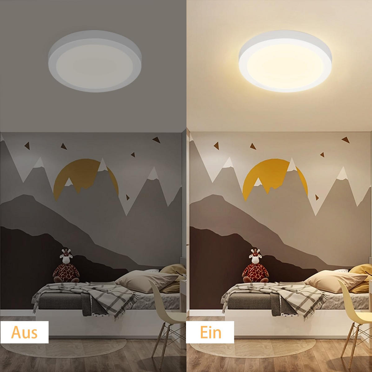 LED-DECKENLEUCHTE Finnj 23/3/23 cm （2er-set） - Weiß, Kunststoff (23/23/3cm) - ZMH