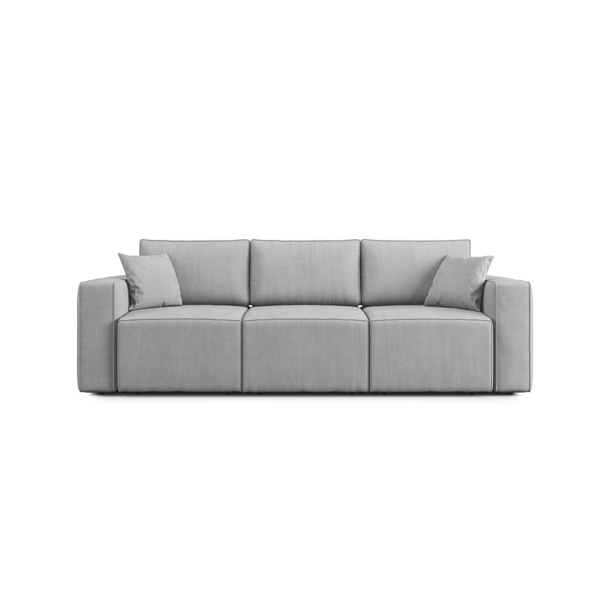 LINEARSOFA Morfeo - Hellgrau, Textil (245/86/99cm) - Divani.store