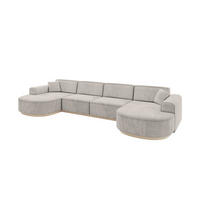 WOHNLANDSCHAFT MARI-U2-v1 - 388x171x83 cm Hellbraun Velours - Hellbraun, Holzwerkstoff/Textil (388/83/171cm) - ALTDECOR