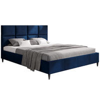 BETT Blau LUXO 1 Gepolstert Samt 180x200 cm - Blau/Schwarz, Textil (180/200cm) - Sepro Meble