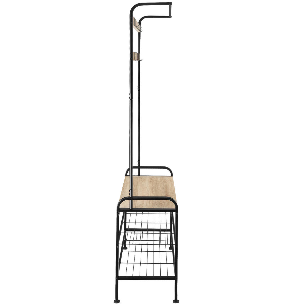 GARDEROBENSTÄNDER Alberta,inklusive Kippschutz, 85,5 x 36 x 184 cm,Industrial Holz hell, Eiche Sonoma - Naturfarben, Textil (36/184/85.5cm) - tectake
