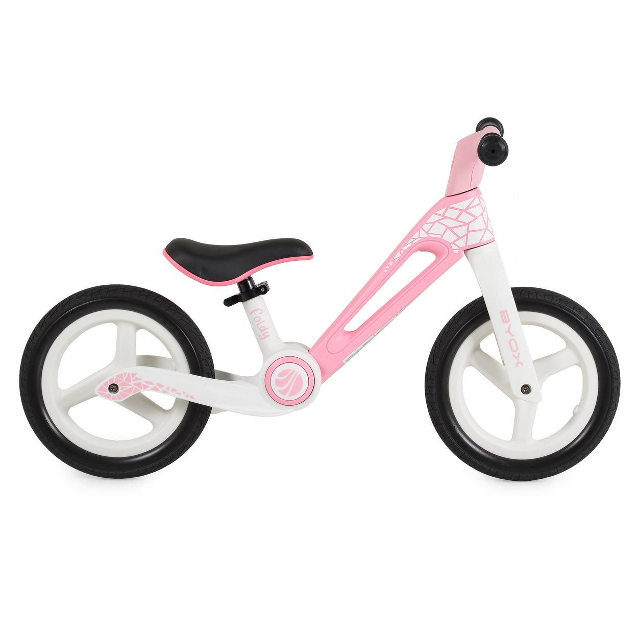 LAUFRAD Foldy 12 Zoll PU-Reifen rosa klappbar, verstellbarer Sitz, bis 35 kg - Rosa, Kunststoff (88/37/51cm)