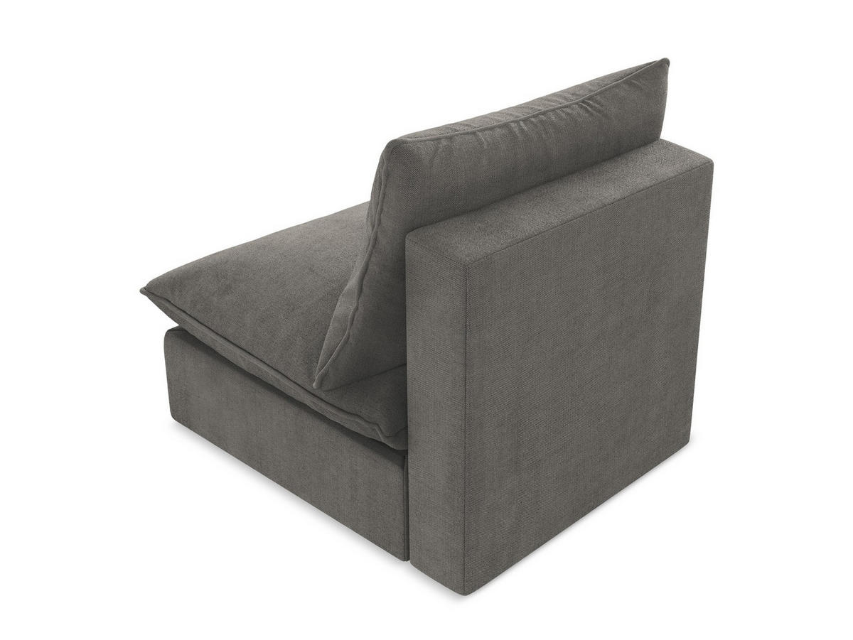 SOFAELEMENT Strukturstoff Grau - Dunkelgrau/Schwarz, Holzwerkstoff/Kunststoff (75/77/90cm) - Makamii