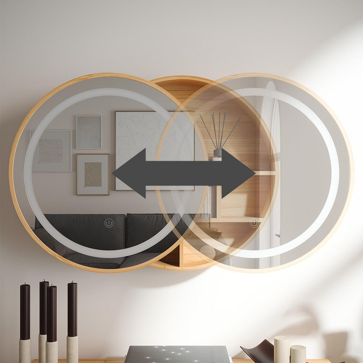 KOUPELNOVÁ ZRCADLOVÁ SKŘÍŇKA Silva Bambus 50 x 50 cm s 5 úložnými prostory - zelená barva, sklo (50/50/13cm) - Vicco