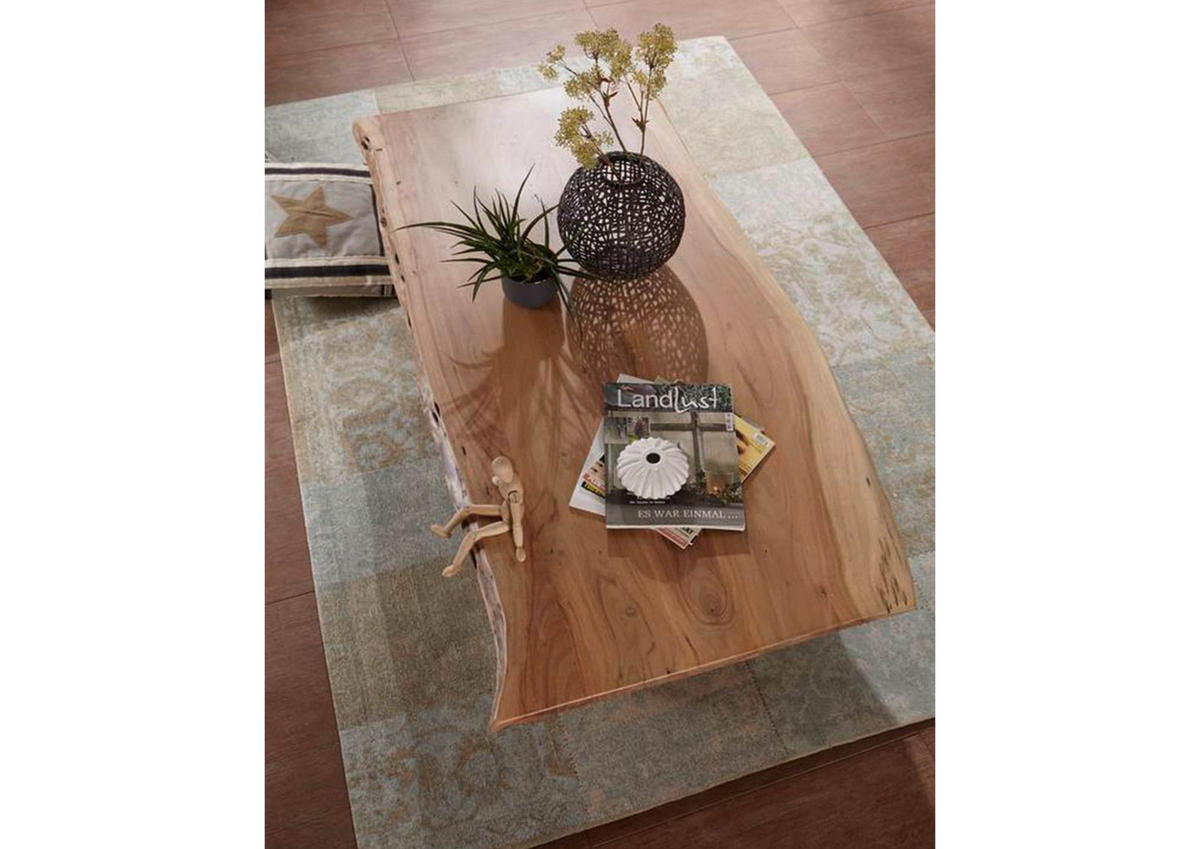 COUCHTISCH Akazie 150x70x45 natur lackiert PURE ACACIA #306 - Hellbraun, Holz (150/70/45cm) - Massivmoebel24