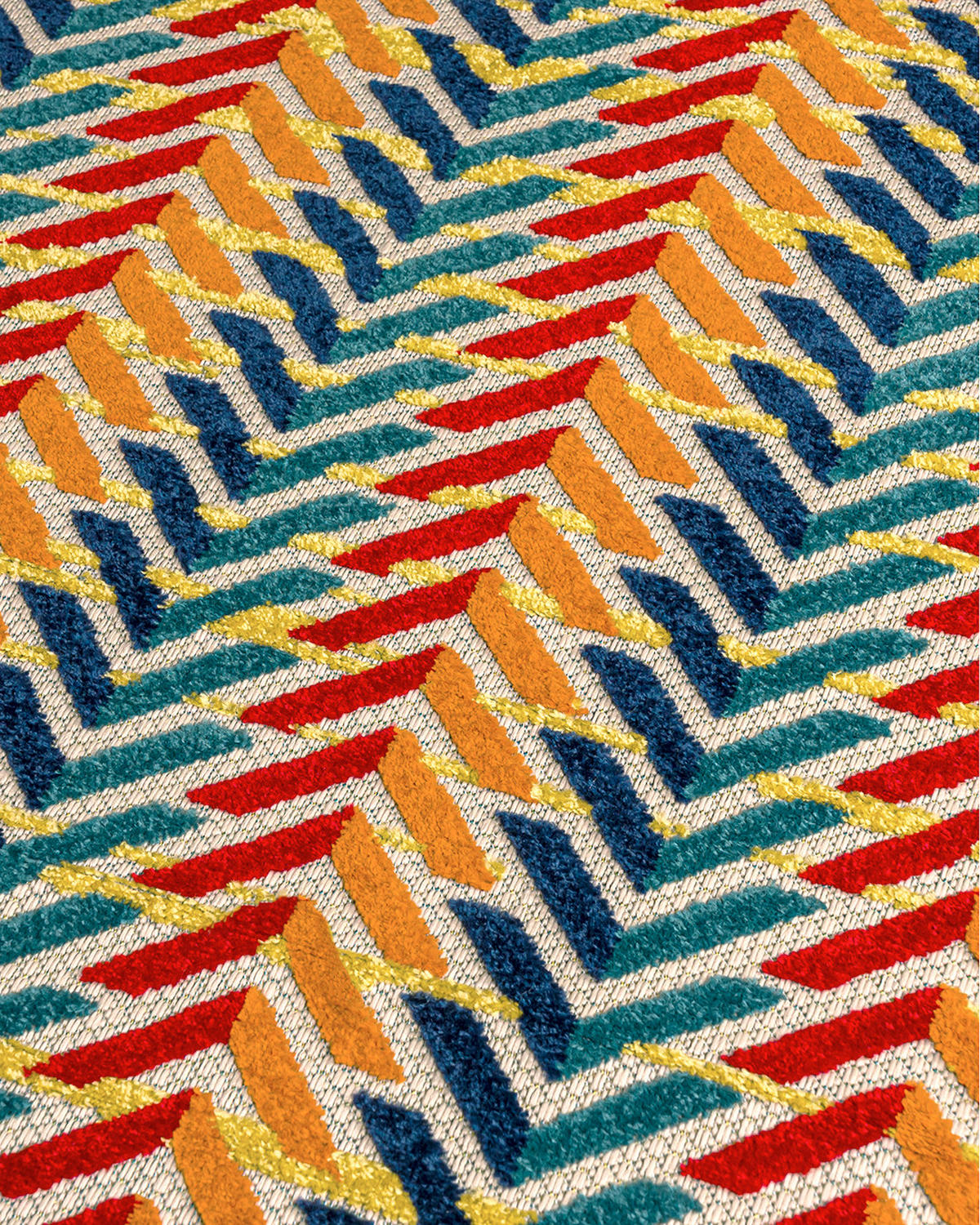 TEPPICH In-& Outdoor Fano Frecce Mazovia 120x170cm Blau Orange Abstrakt Kurzflor - Multicolor, Textil (120/170cm) - Mazovia