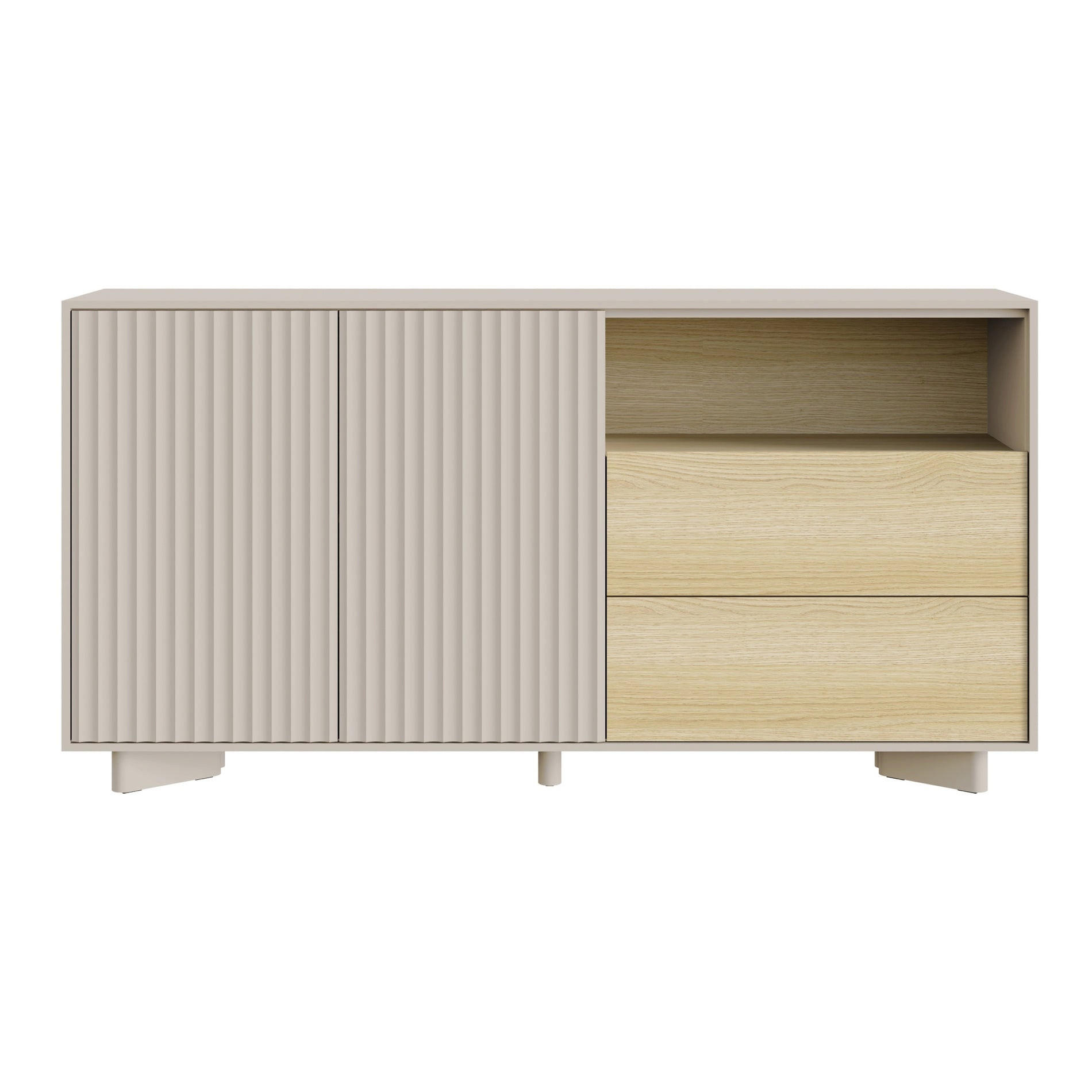 KOMODA Distria Kašmírovo sivá 156 cm - taupe, kompozitné drevo (156/80/35cm) - Selsey