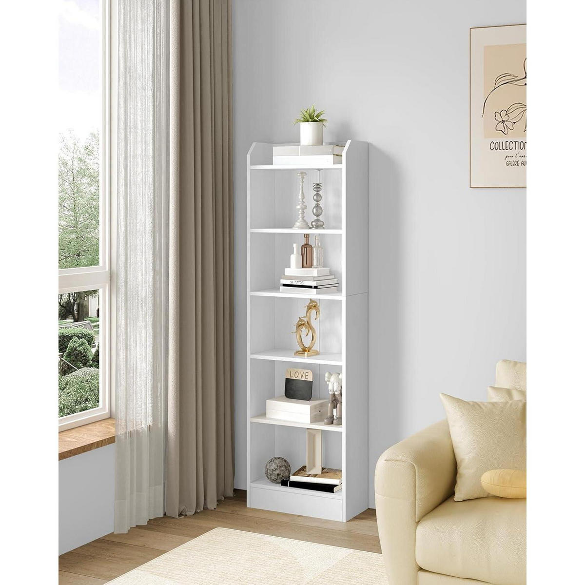 BÜCHERREGAL Standregal Weiß 24 x 48 x 169,5 cm - Weiß, Holzwerkstoff (48/169.5/24cm)