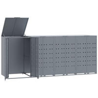 MÜLLTONNENBOX Gorilo für 4 Tonnen Grau 276x79x117 cm - Grau, Metall (276/117/79cm) - DELUKE