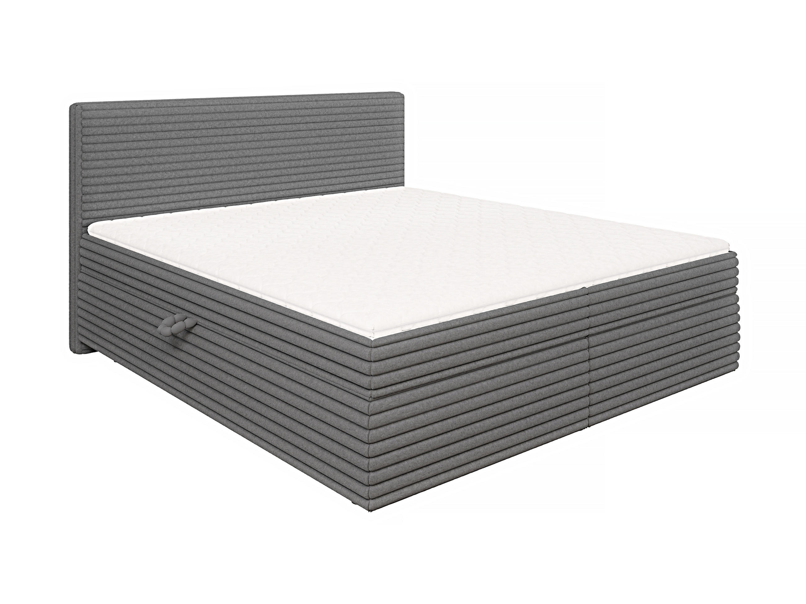 BOXBETT Roma 180/200 cm Dunkelgrau Plüschcord - Dunkelgrau/Schwarz, Holz/Kunststoff (180/200cm) - S-Style Möbel