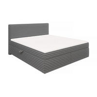 BOXBETT Roma 180/200 cm Dunkelgrau Plüschcord - Dunkelgrau/Schwarz, Holz/Kunststoff (180/200cm) - S-Style Möbel