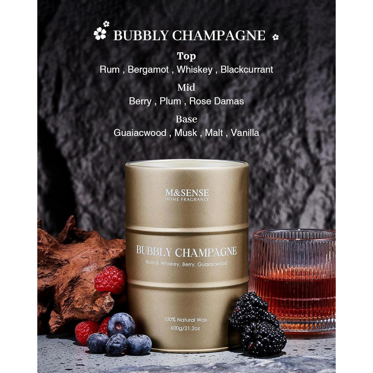 DUFTKERZE Bubbly Champagne 600g - Goldfarben, Metall (13cm)