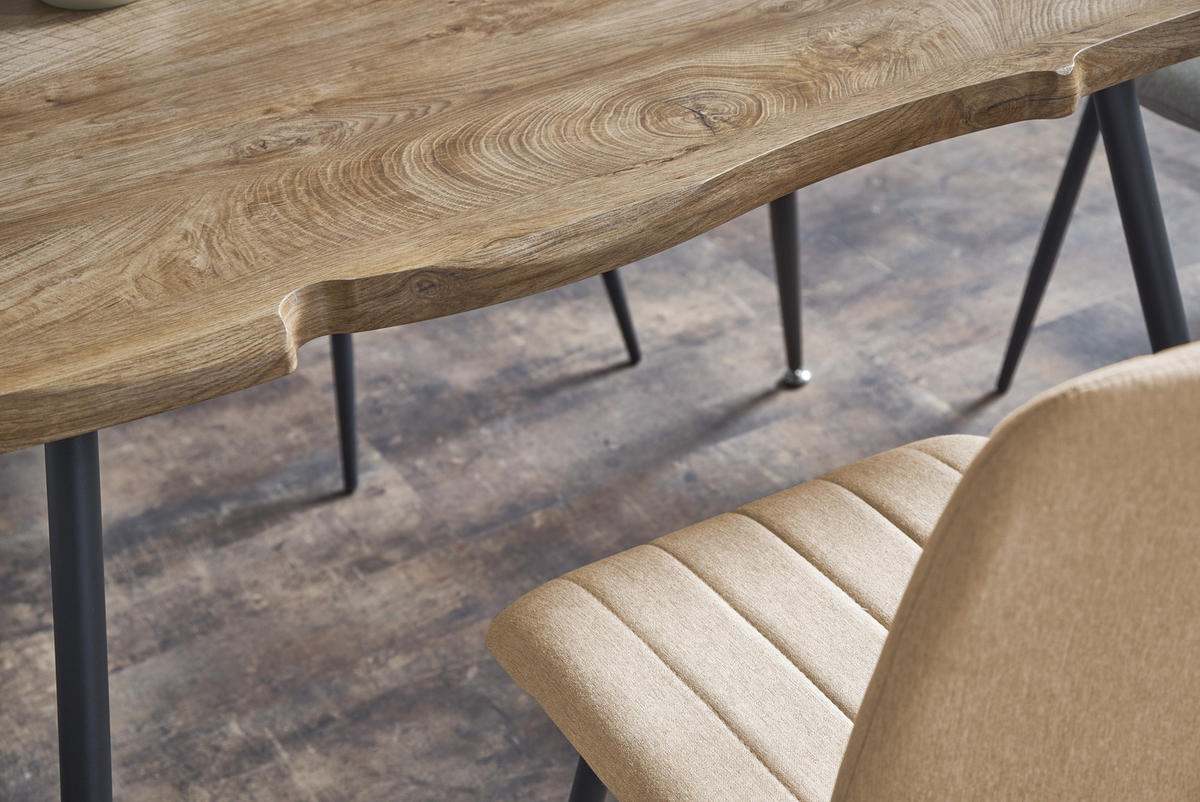 ESSTISCH rechteckig Eiche Natur Echtholz Baumkante - Eichefarben, Holz (80/120/77cm) - designimpex