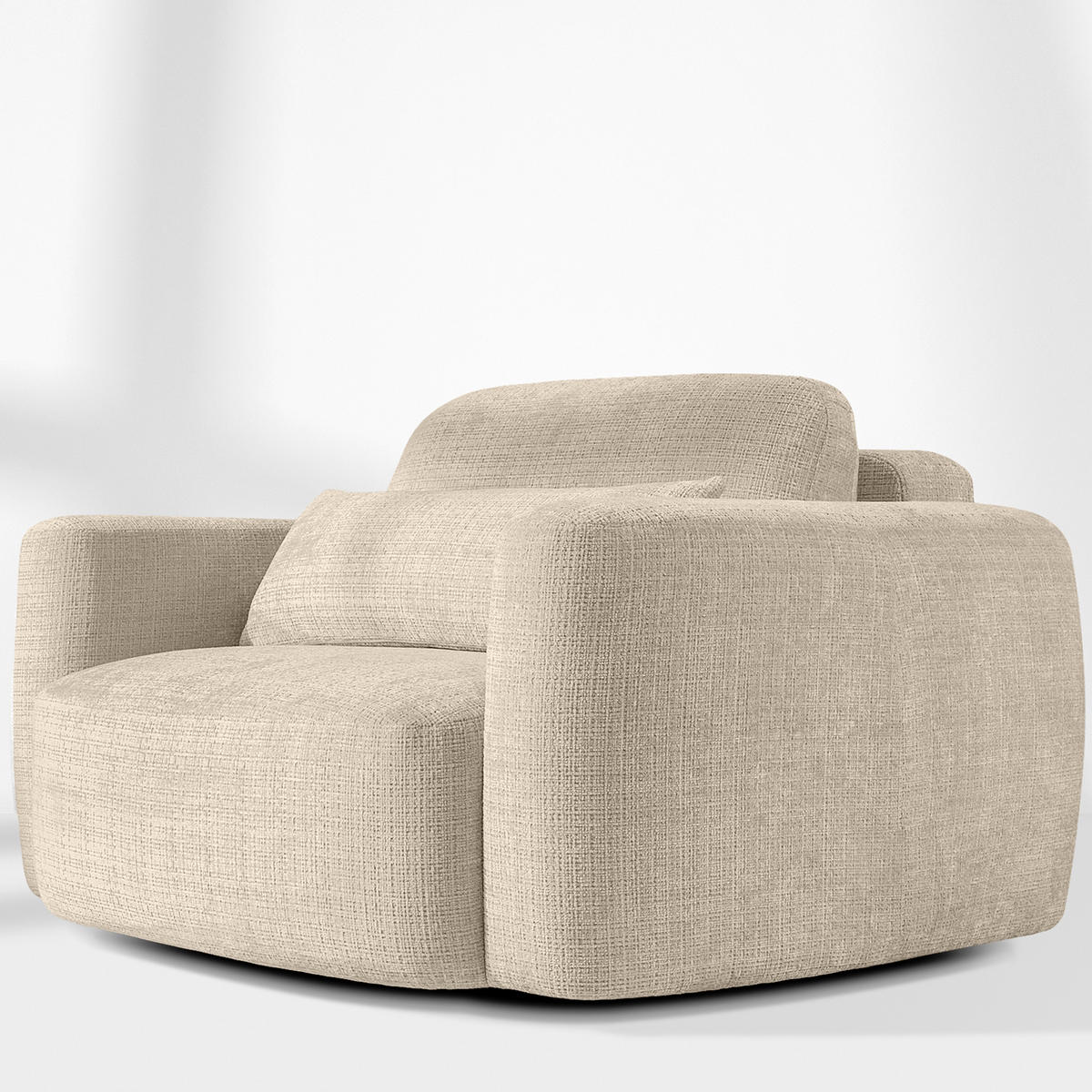 SESSEL ELOSA - Creme, Holz/Textil (145/85/115cm) - KONSIMO®