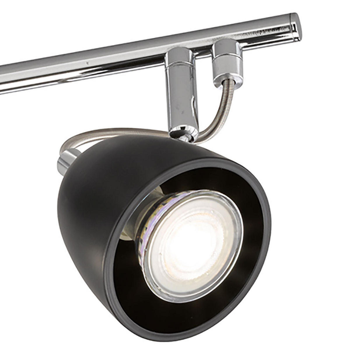 LED DECKENLEUCHTE Schwarz Chrom matt - Schwarz, Metall (50/10/16cm)