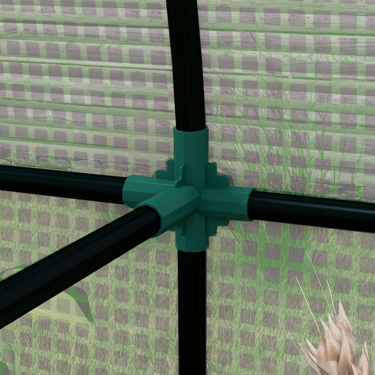 FOLIENGEWÄCHSHAUS, mit 2 Rolltüren mit Seitenfenster, UV-Schutz, für Garten, PE, Grün - Grün, Kunststoff/Metall (94/150/185cm) - Outsunny