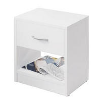 NACHTKOMMODE - Silberfarben/Weiß, Holzwerkstoff/Metall (39/41/28cm) - home24