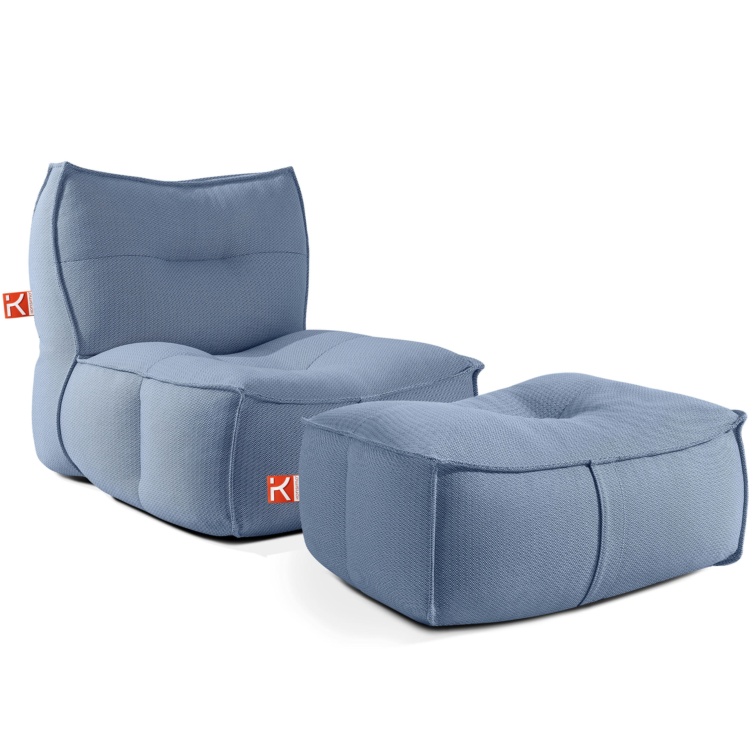 GARTENLOUNGE-SET LOVIA, Möbel-Set, Marineblau/Weiß - Dunkelblau, Textil (90/82/106cm) - KONSIMO®